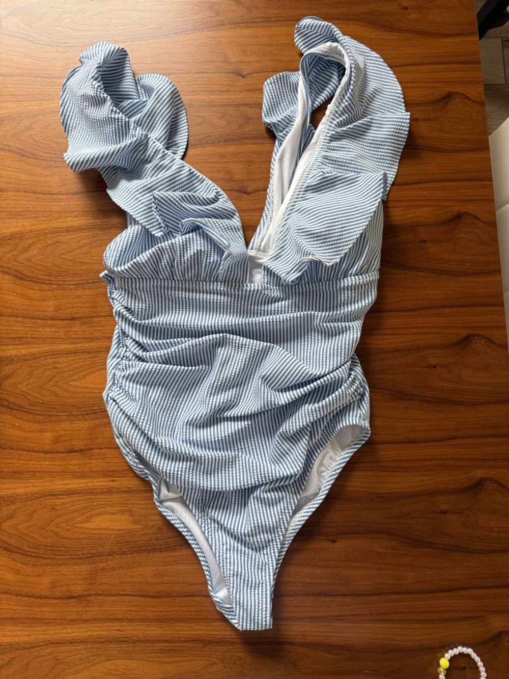 J Crew Ruched Ruffled One Piece Bathing Suit - Picture 2 of 2